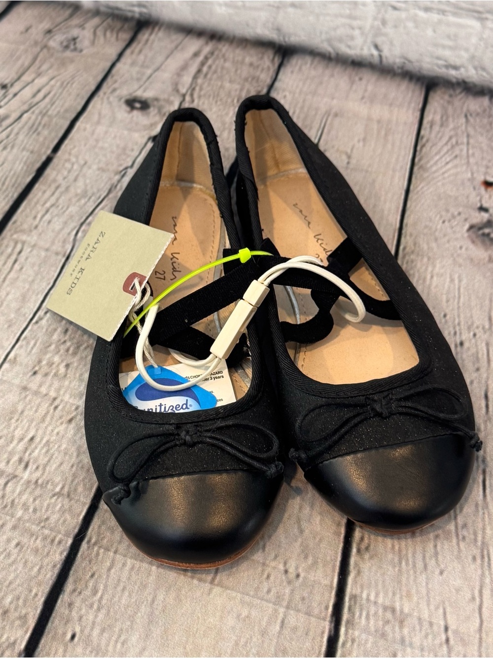 Zara Girls Ballet Flats Black Shoes